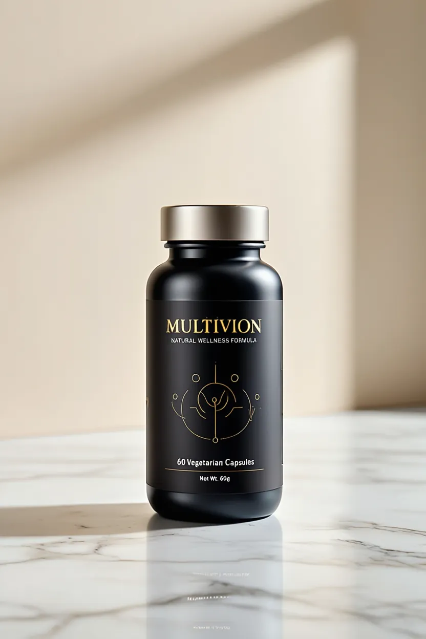 Multivion dietary supplement bottle - premium 5-in-1 natural wellness formula